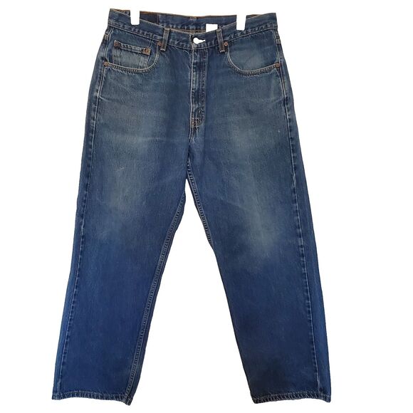 Levi's 569 Jeans Men 34x30 Blue Loose Fit Straight Leg Baggy Distressed Relaxed - Picture 1 of 16